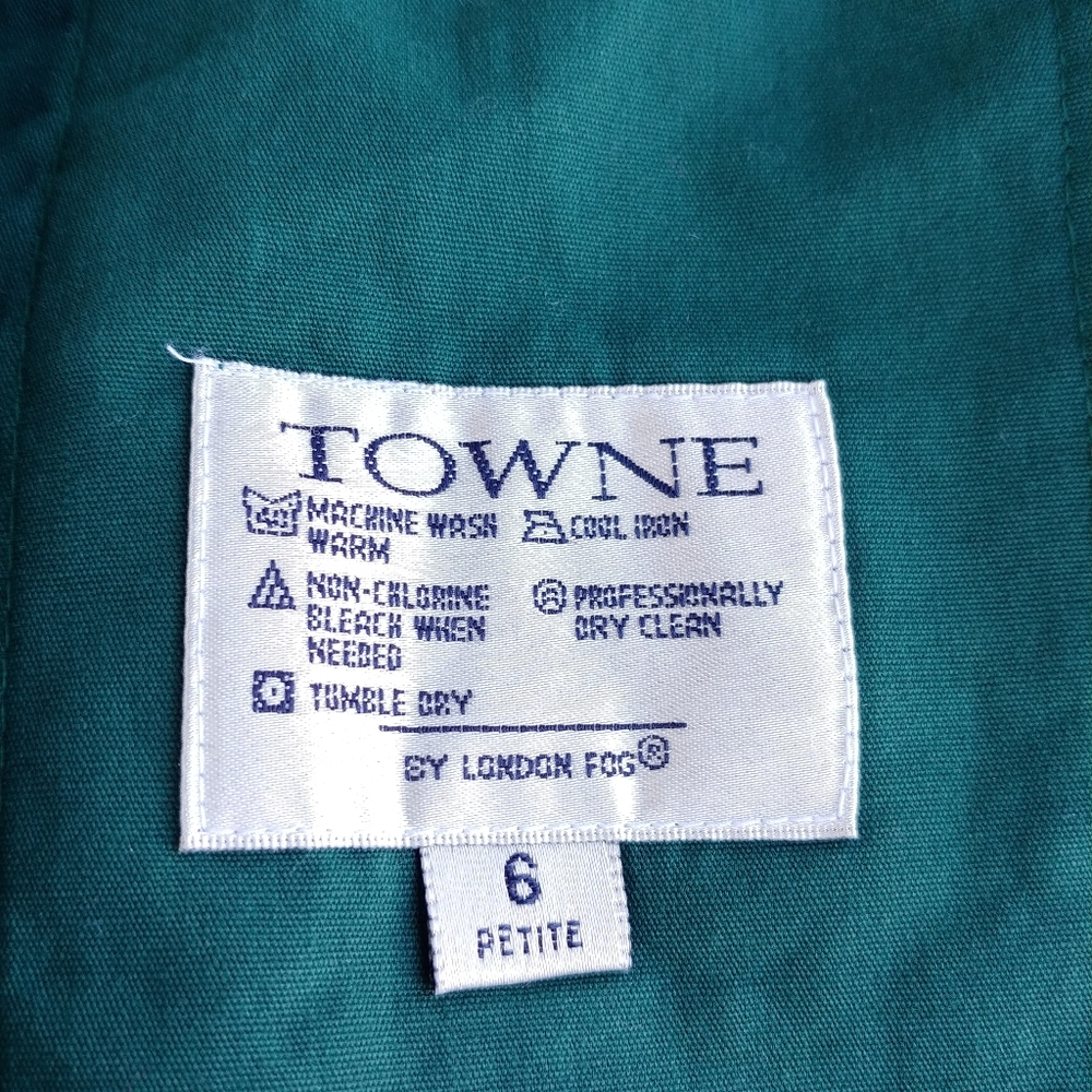 TOWNE BY LONDON FOG | Vintage Teal Trench Coat - Picture 13 of 16